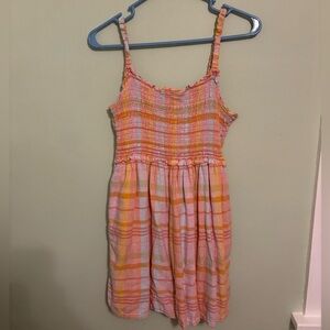 American Eagle Outfitters Plaid Dress in Pink and Yellow